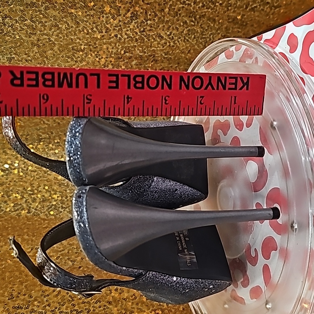 J Cupid Silver Sparkly Glitter High Heels size 6 - Picture 10 of 10